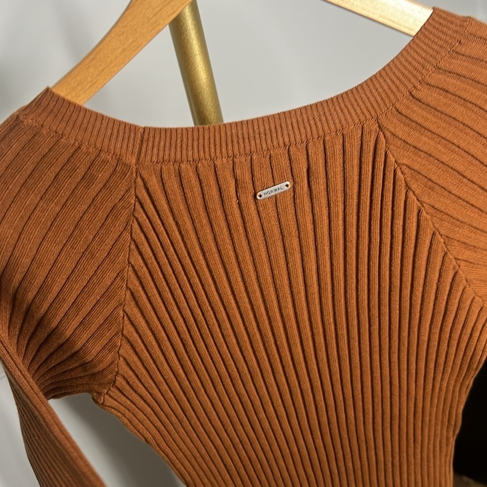 The normal brand Ava Ribbed Maxi Dress in Clay sweater dress - Picture 10 of 13